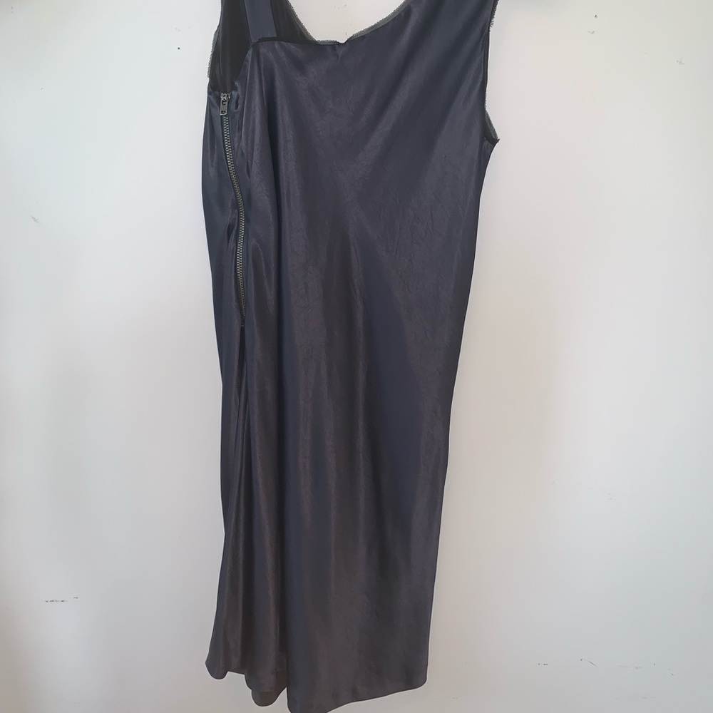 Helmut Lang charcoal satin mini dress - Picture 6 of 7